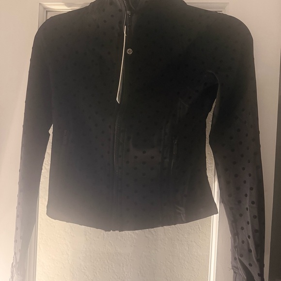 lululemon athletica Jackets & Blazers - lululemon athletica Define Cropped Black Polka Flocked Jacket